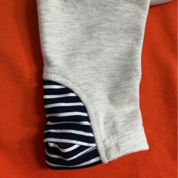 Vanilla Bay Doublehood Sweatshirt Women's S Orange/Gray/Striped Hoodie Thumbhole - Picture 8 of 9